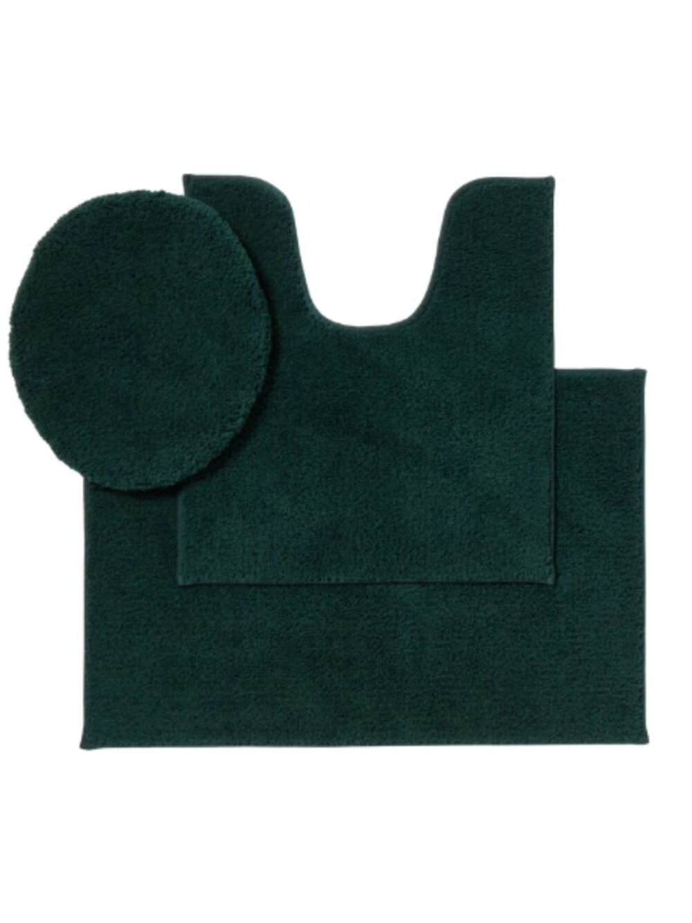 Room Essentials 3pc Bath Rug Set Dark Green Non Slip Lid Contour Bathroom